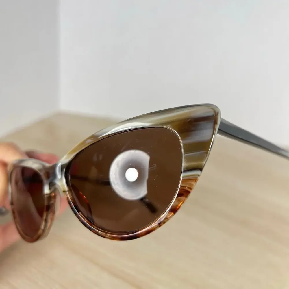Corinne McCormack Annette 10201610 Sunglasses Striped Brown White 55-15-140